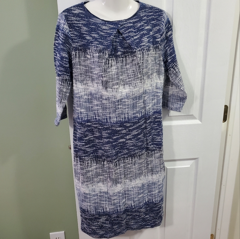 Blue and white dress